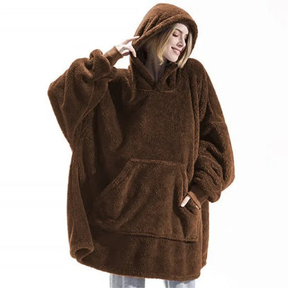 Oversized flanellfleece-tröja för damer och herrar – FleeceHaven