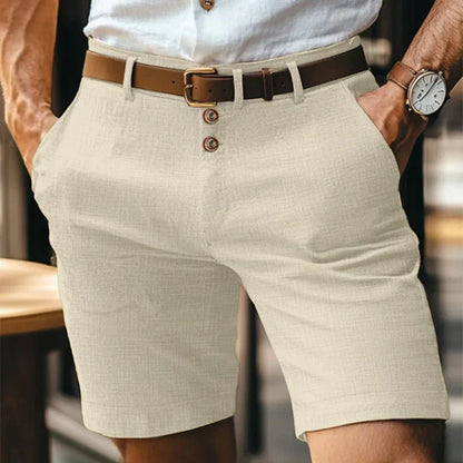 Andningsbar & vintage slim-fit sommarshorts för herrar – Lennart