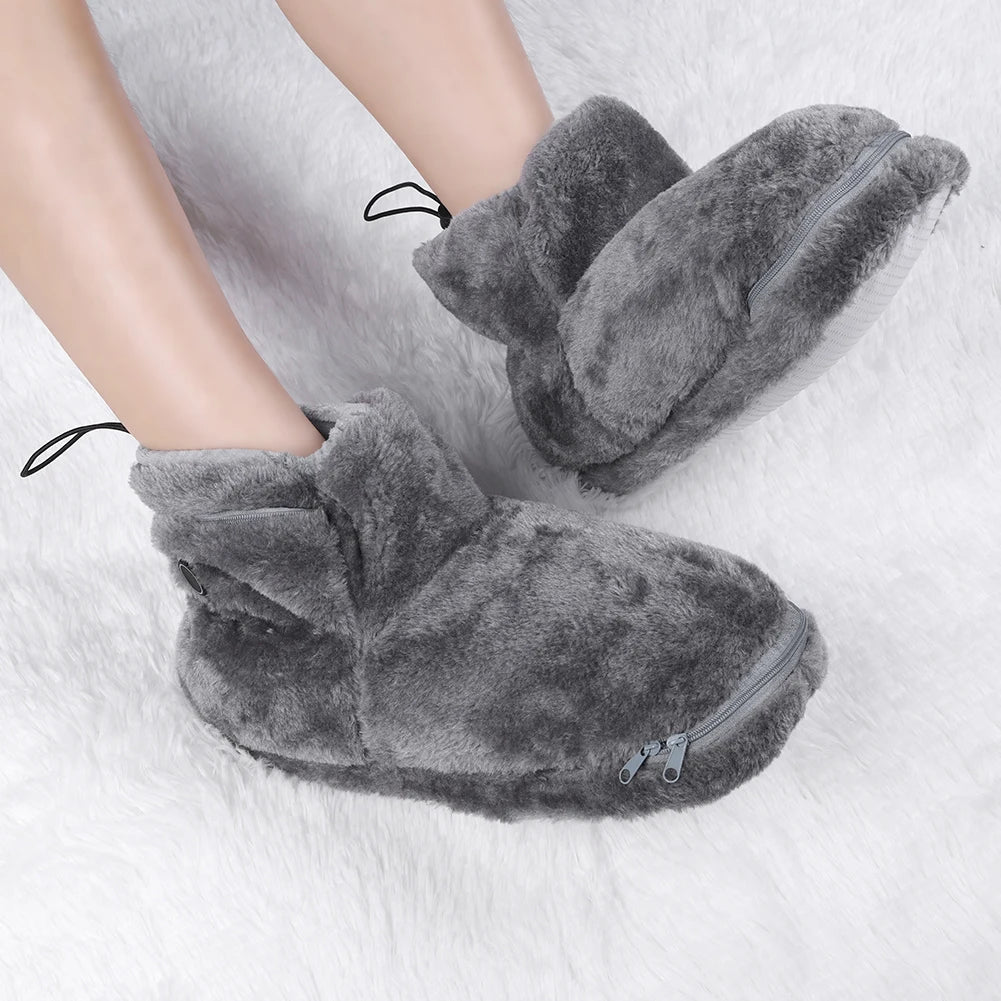 Elektriska USB-tofflor med plyschfoder – WarmFeet