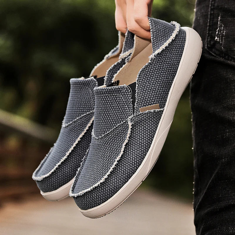 Lätta canvas-sneakers för herrar | Andningsbara höst-espadrillos - Niko