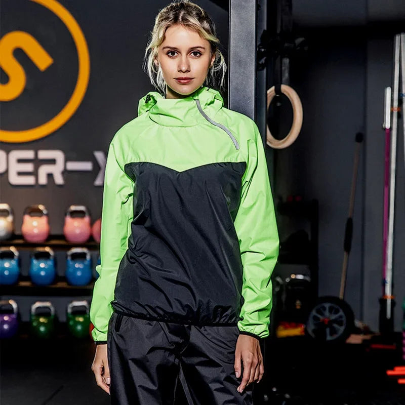 Lätt unisex träningsset med dragkedja och huva – Remo