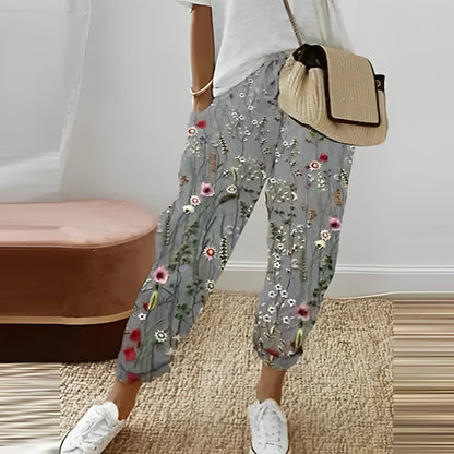 Boho dambyxor med höstligt lövmönster – Selina