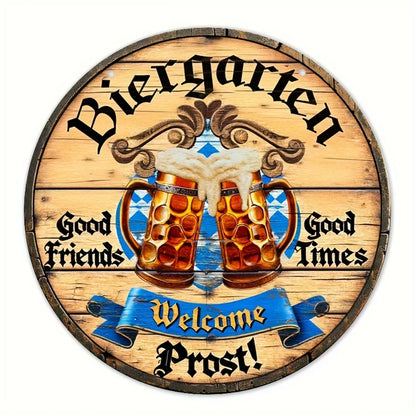 Metallisk väggskylt 'Biergarten Prost' – Prost-skylt Oktoberfest 2026