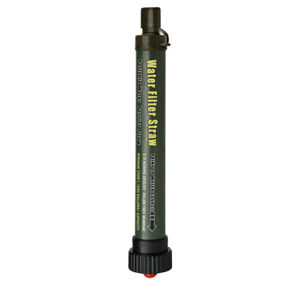 Trinkwasserfilter-Strohhalm, tragbar, grün, Outdoor-Wasserfilter, Notfallausrüstung