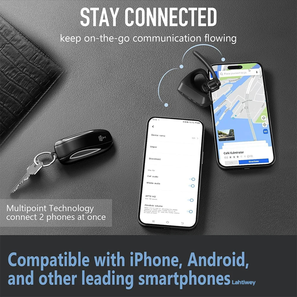 Brusreducerande Bluetooth-headset med dubbla mikrofoner – Orivo