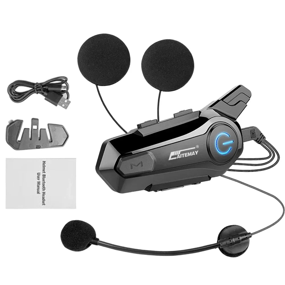 Bluetooth-intercom-headset för motorcykelhjälm med 1000 m räckvidd & IPX6-vattentät – RoadComm