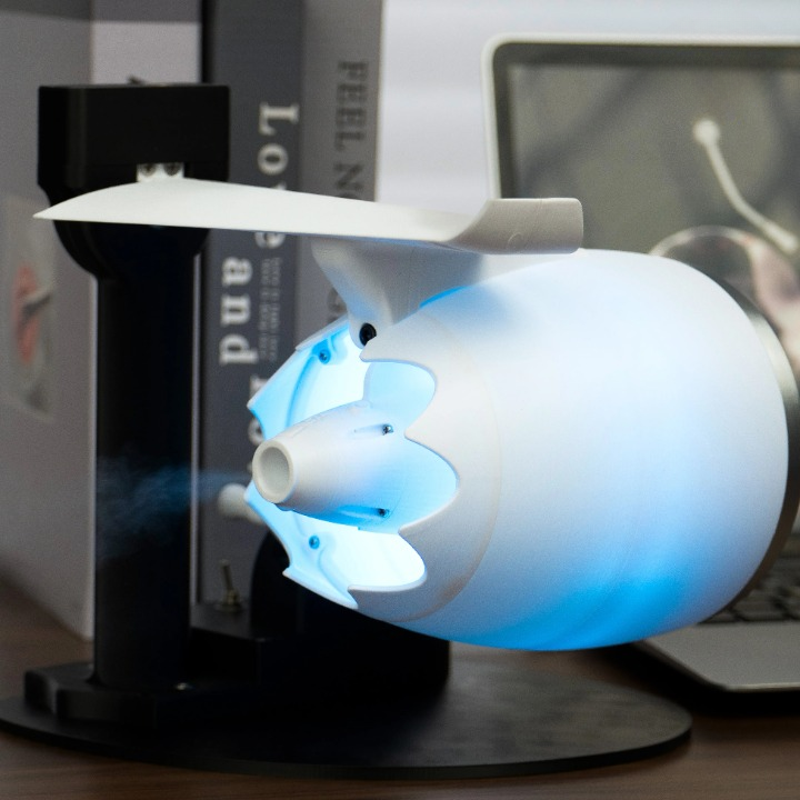 Luftfuktare i turbojet-fläktstil med RGB-belysning – AeroMist