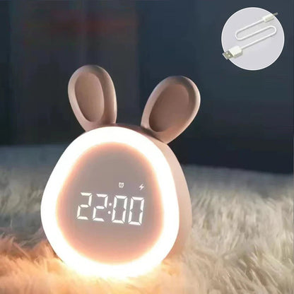 Kaninformad barnklocka med LED-nattljus - BunniGlow