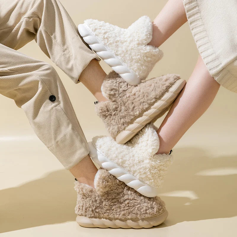 Varma damtofflor i bomull och plysch – CozySteps