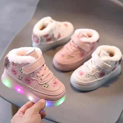 Höstlysande barn-LED-sneakers med komfortsula – HöstGlimmerSteg