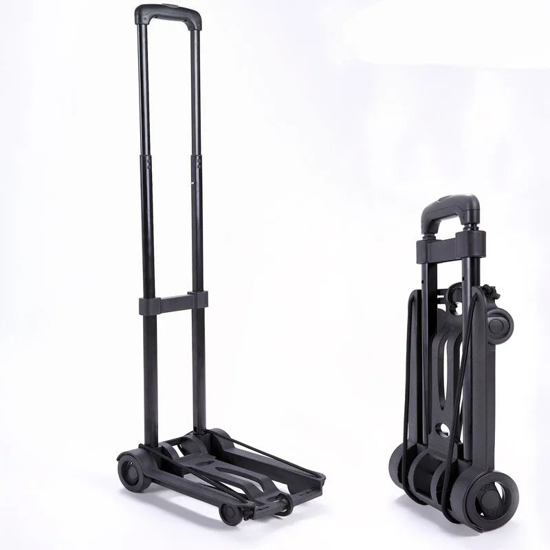 Hopfällbar, bärbar handvagn med 2 eller 4 hjul och justerbar dragstång – CarryFlex