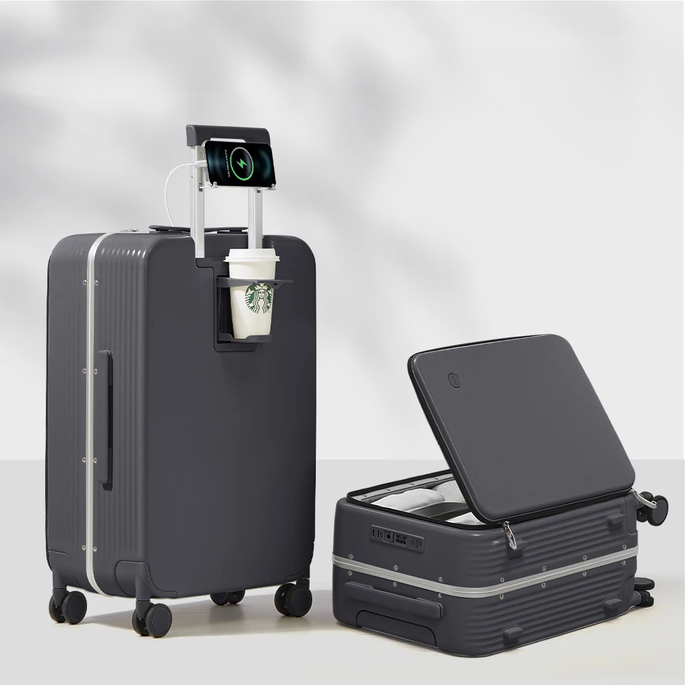 Aluminiumram med hårt skal och USB-port – Turin