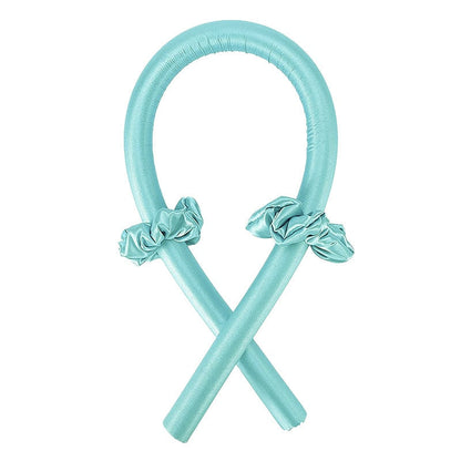 Seiden-Haarband in Türkis, hitzefrei, für Locken, Haarstyling-Accessoire, schonend.