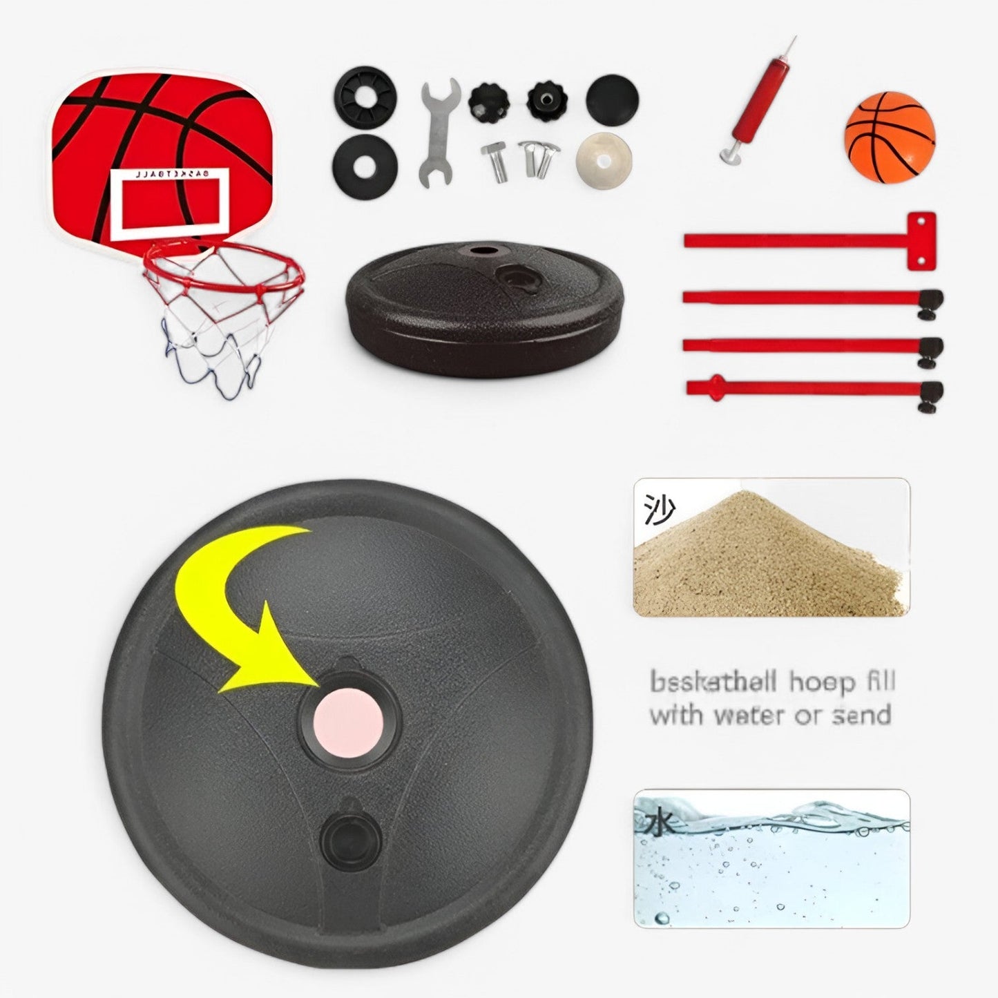 Höj- och sänkbar barnbasketkorg – Spelglädje för inomhus- och utomhusbruk