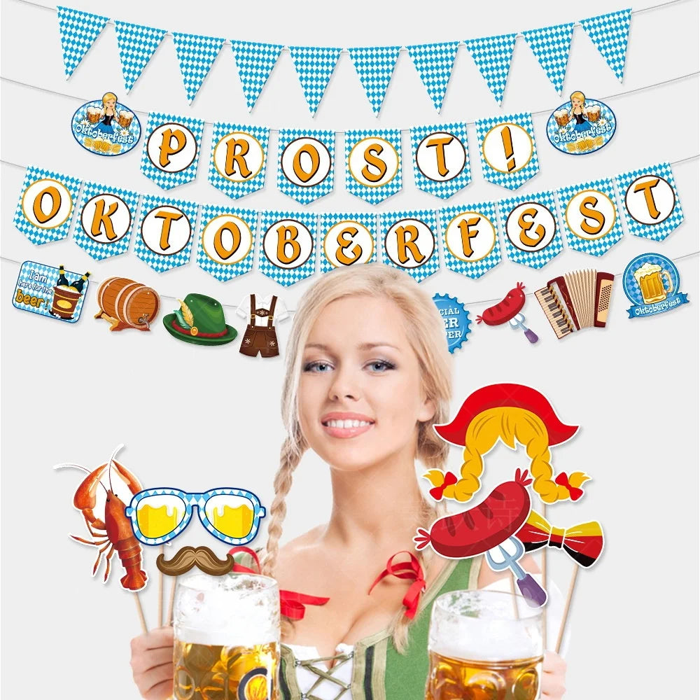 Pappersvimpelgirlang i Oktoberfest-design – VimpelGlädje Oktoberfest 2026