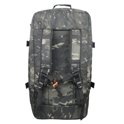 Camouflage-Rucksack, schwarz-grau, robust, Outdoor, Wandern, verstellbare Gurte, Unisex.