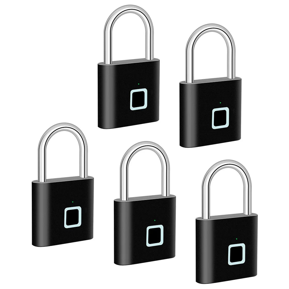 Smart fingeravtryckslås med USB-laddning och vattentät design – titan