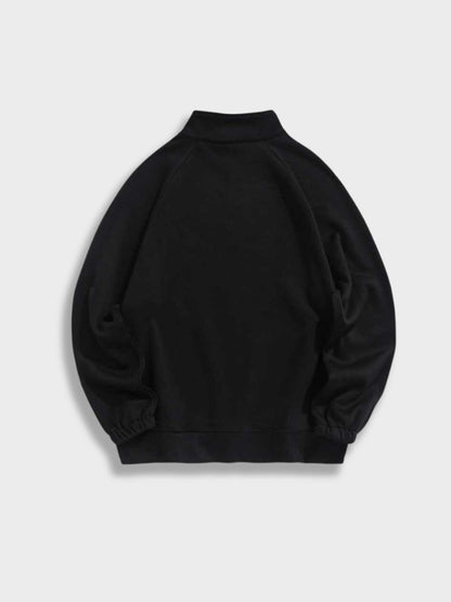 Schwarzer Pullover, langärmelig, aus Baumwolle, Unisex, modisch, bequem, Freizeitkleidung.