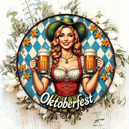 Rund väggdekoration "Oktoberfest-Madl" (20 cm) – BierMaid Art Oktoberfest 2026