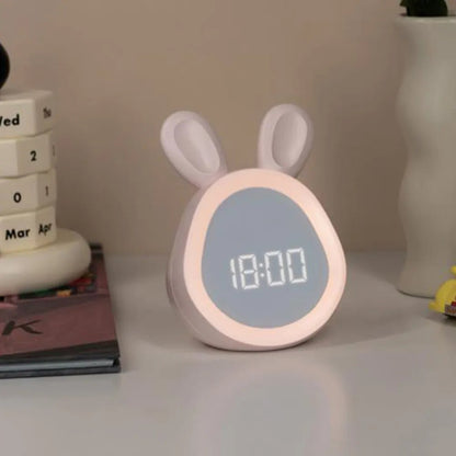 Kaninformad barnklocka med LED-nattljus - BunniGlow