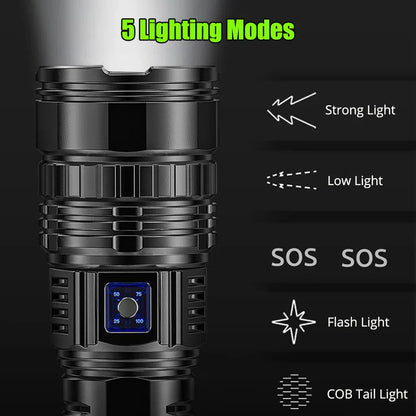 Uppladdningsbar 10000 lumen LED-ficklampa – Striker