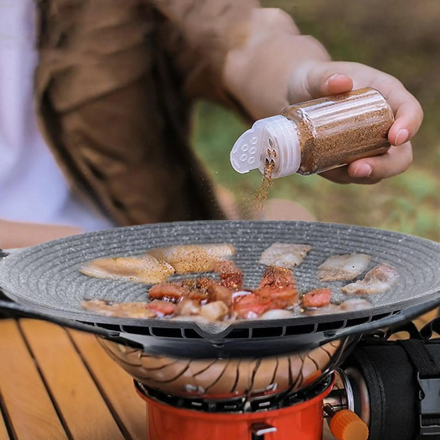 Bärbar grillpanna i aluminium med handtag för camping och grill – Arlo