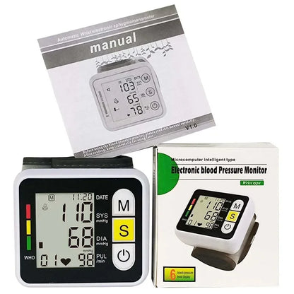 Digital handledsblodtrycksmätare med LCD-display – PulseTrack