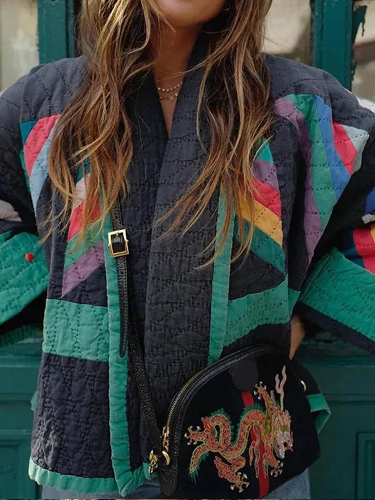 Rutig damjacka för hösten – Amélie