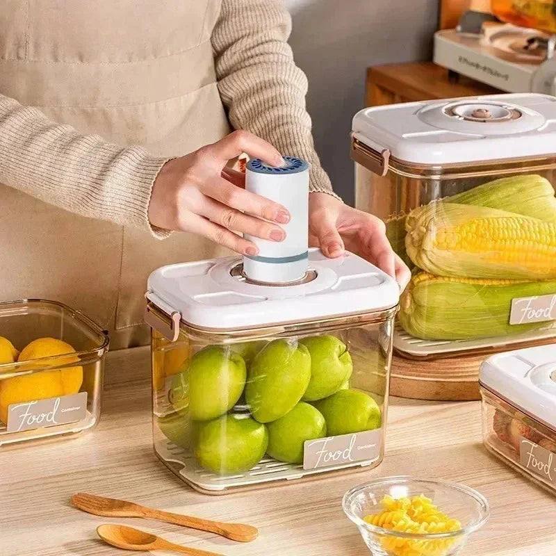 Vakuumförvaringsbox för livsmedel, genomskinlig behållare med handpump – FreshLock