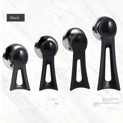 Schwarze Duschkopfhalterung aus Kunststoff, verstellbar, modern, Wandmontage, 4er-Set.