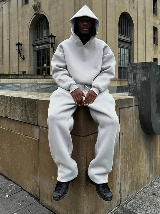 Oversized herrträningsställ med huvtröja och joggingbyxor – Bastian