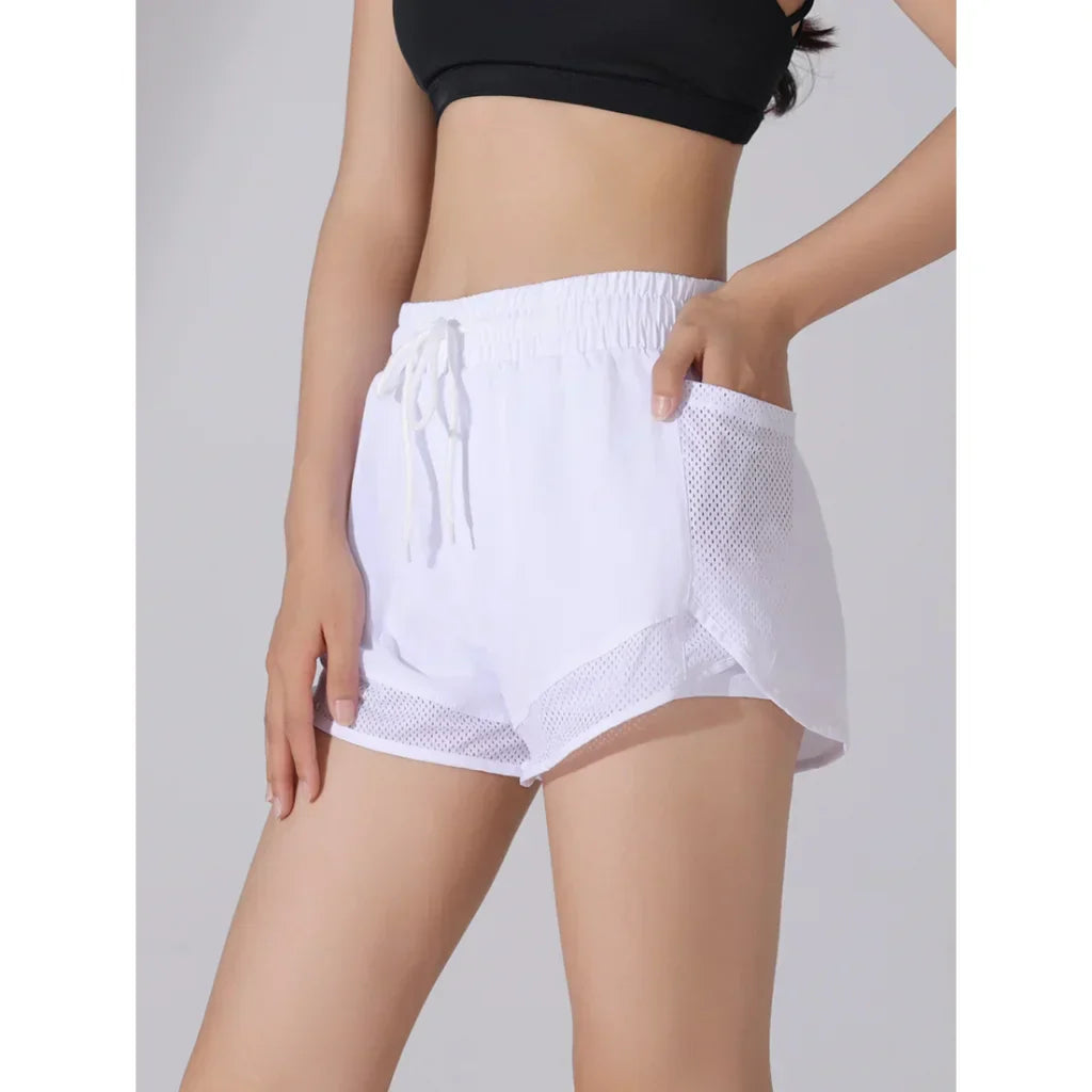 Andningsbara & Snabbtorkande Högmidjade Träningsshorts Dam – Mira