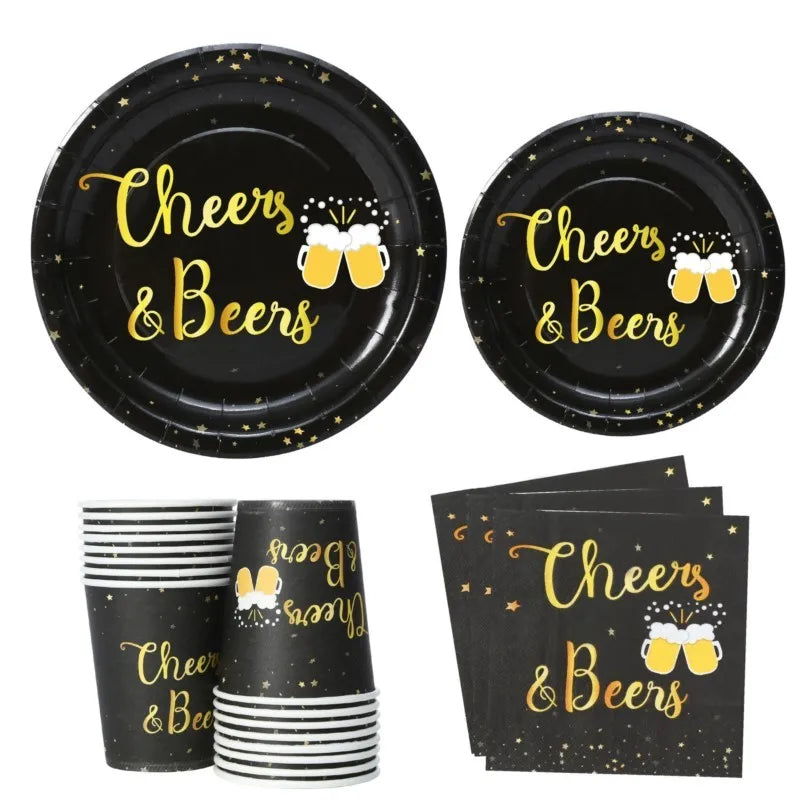 Engångsset med partytallrikar "Cheers & Beers" (för 16 gäster) – CheersSet Oktoberfest 2026