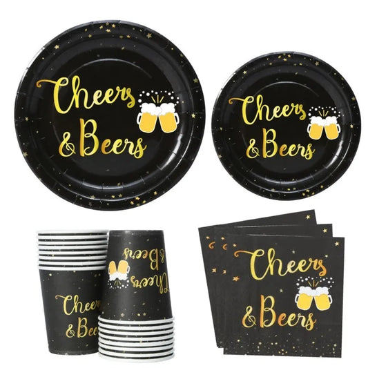 Engångsset med partytallrikar "Cheers & Beers" (för 16 gäster) – CheersSet Oktoberfest 2026