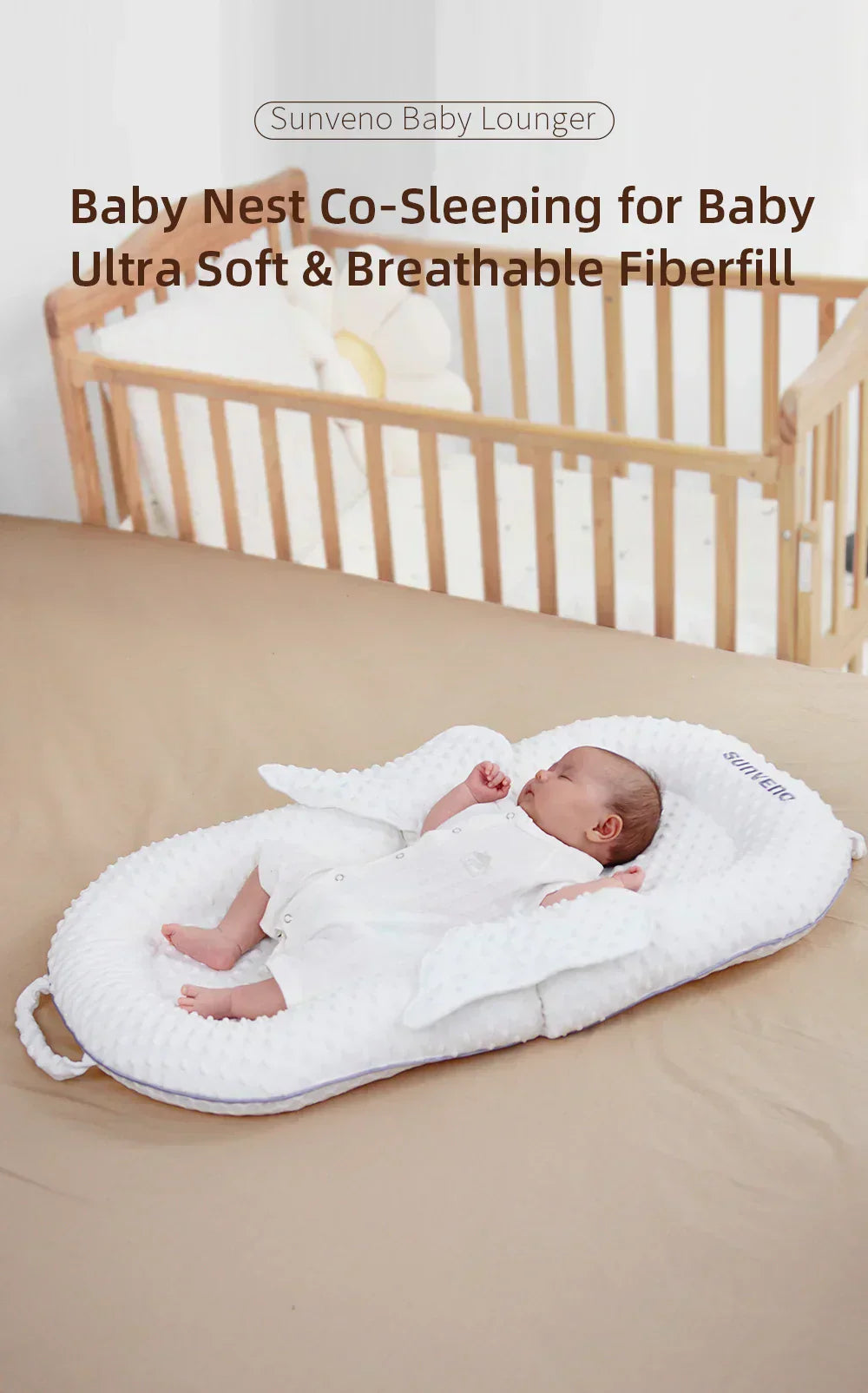 Ergonomiskt babynäste med ryggstöd och mesh-sovyta – Cosynido