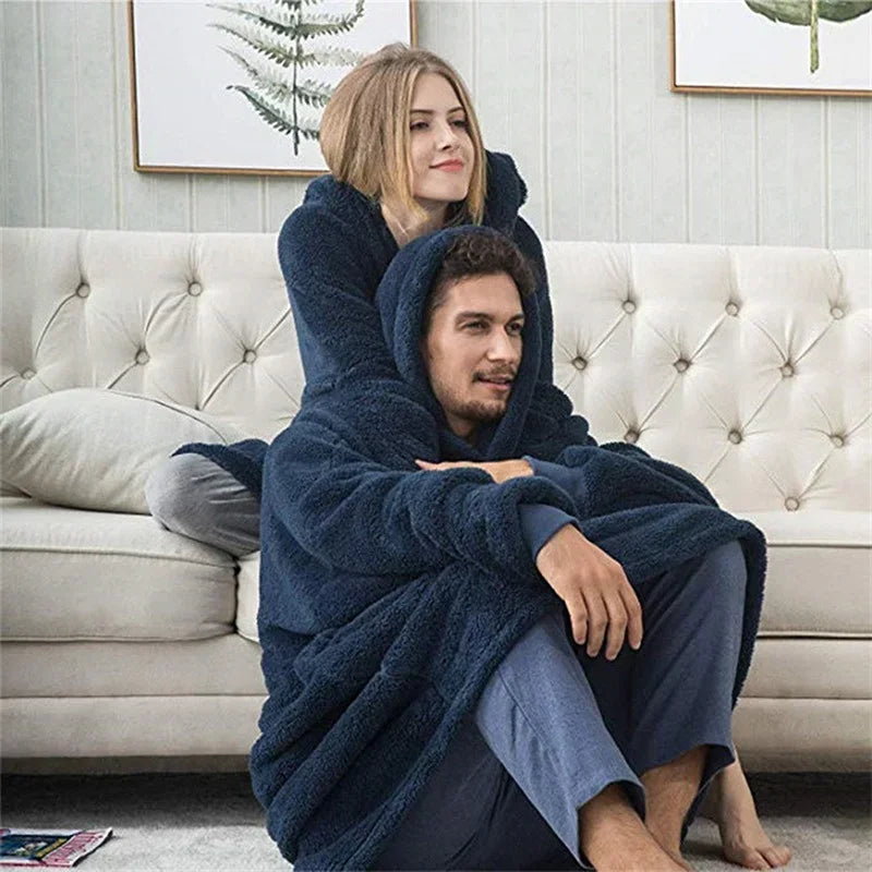 Oversized flanellfleece-tröja för damer och herrar – FleeceHaven