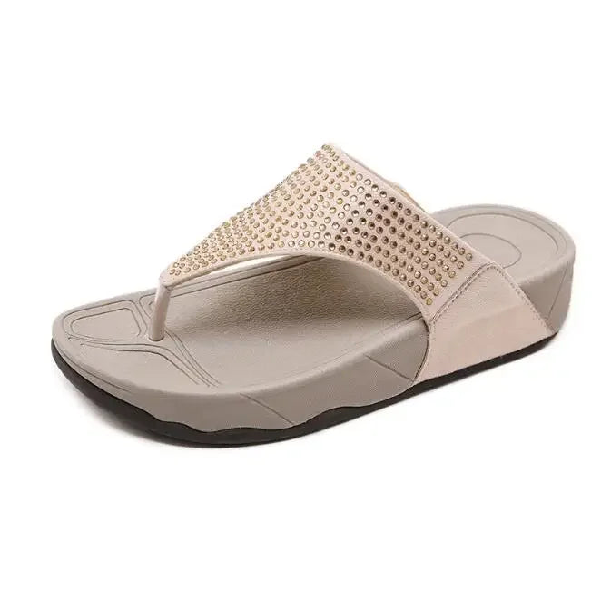 Bekväma damplattformssandaler med strass – Genève