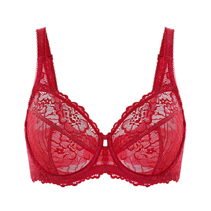 Roter Spitzen-BH, Damenunterwäsche, verstellbare Träger, sinnlich, elegant, Dessous.