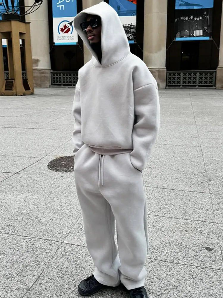 Oversized herrträningsställ med huvtröja och joggingbyxor – Bastian
