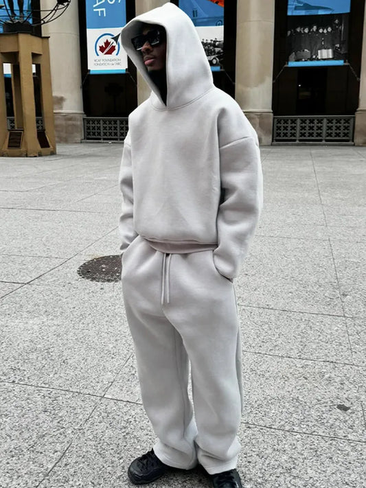 Oversized herrträningsställ med huvtröja och joggingbyxor – Bastian