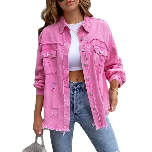 Boho damjeansjacka med höstlig Ibiza-känsla & slim fit – Yara