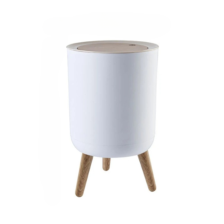Soptunna med träfot och trycklock – EcoBin