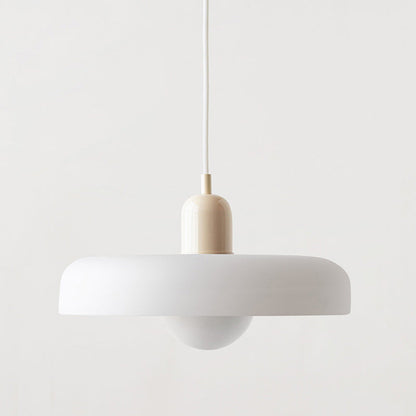 Weiße Pendelleuchte, modernes Design, 35 cm, minimalistisch, skandinavischer Stil, Wohnzimmer.