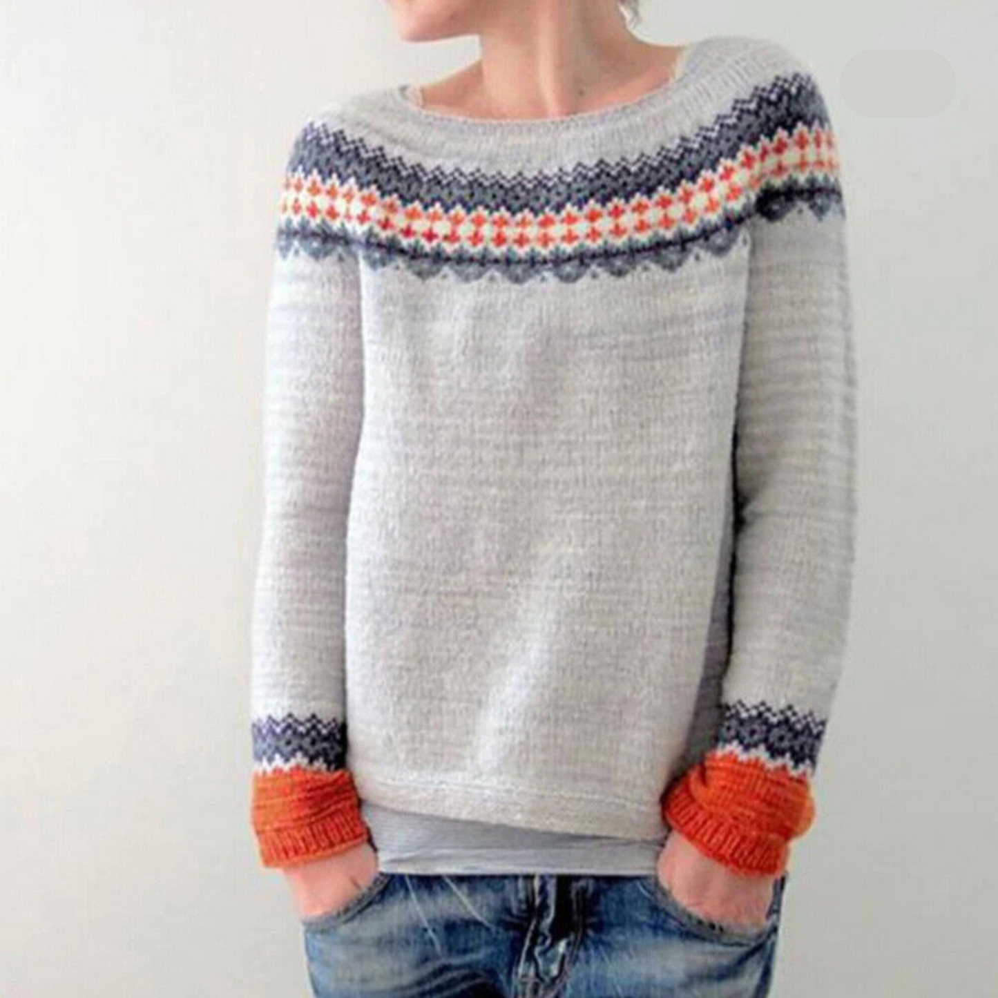 Elegant damstickad tröja – Hösttrollsbilder Maelis