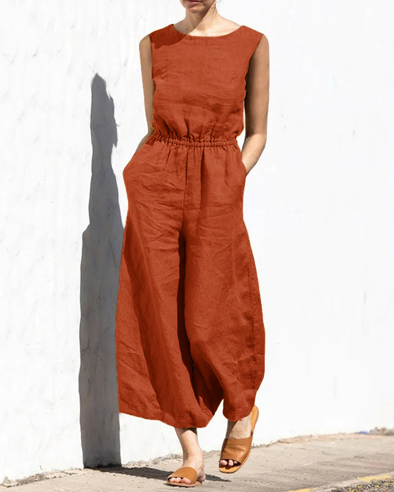 Ärmlös jumpsuit med vida ben – Aurelia