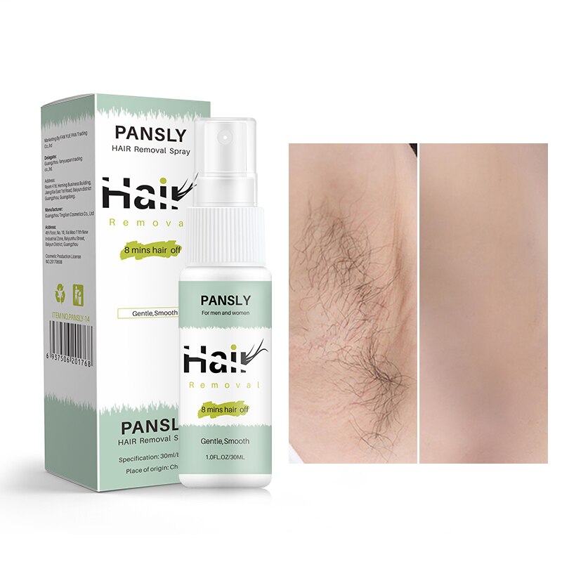 Pansly Haarentfernungsspray, 30ml, sanft, glatte Haut, schnelle Haarentfernung, Unisex.