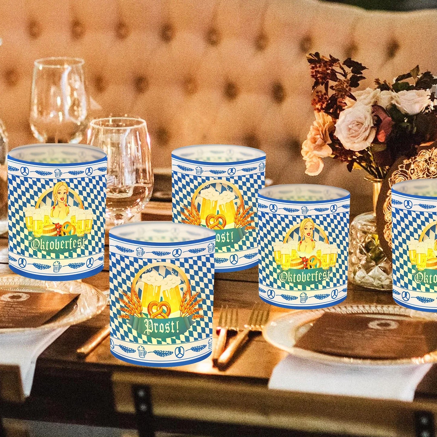 Bordsljusstakar i Oktoberfest-design (12 stycken, 1+1 gratis) – LampenGlädje Oktoberfest 2026