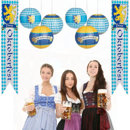 Papperslampa-set i oktoberfestdesign (3-delat) – LjusGlädje oktoberfest 2026