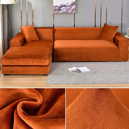 Stretch-veloursofföverdrag med lyxig finish – Sofina