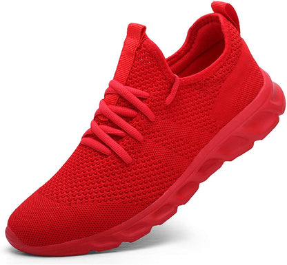 Roter Sportschuh, atmungsaktiv, leicht, für Herren, Damen, Laufen, Fitness, Freizeit.